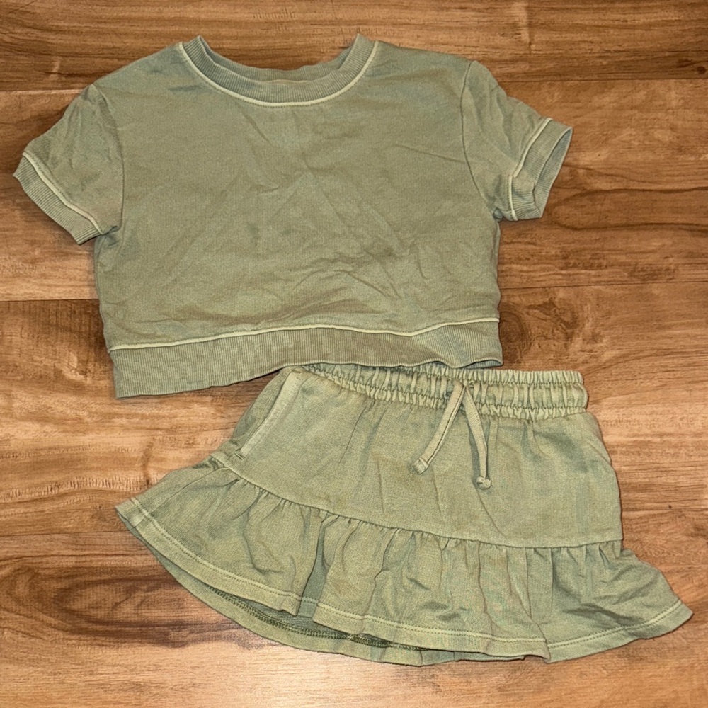 Green Two-Piece Skort Set